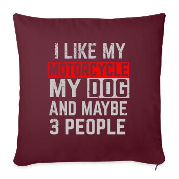 Motard chien chien sort - Housse de coussin décorative 45 x 45 cm - bordeaux - Devant