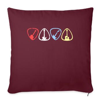 Guitare guitare - Housse de coussin décorative 45 x 45 cm - bordeaux - Devant