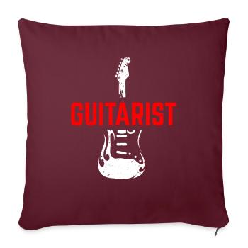 guitare - Housse de coussin décorative 45 x 45 cm - bordeaux - Devant