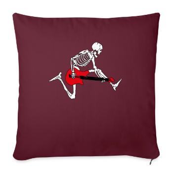 Squelette de guitare - Housse de coussin décorative 45 x 45 cm - bordeaux - Devant