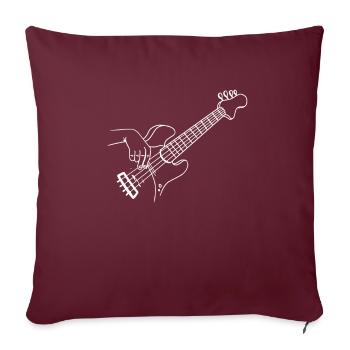Joueur de guitare guitare acoustique - Housse de coussin décorative 45 x 45 cm - bordeaux - Devant