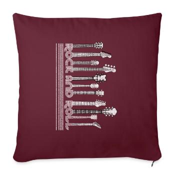 Guitares rock and roll - Housse de coussin décorative 45 x 45 cm - bordeaux - Devant