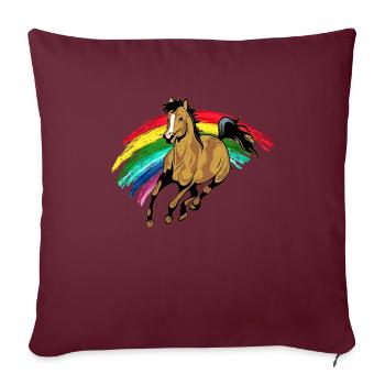 Chevaux équitation - Housse de coussin décorative 45 x 45 cm - bordeaux - Devant