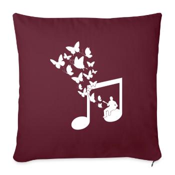 Amateur de musique de note de musique - Housse de coussin décorative 45 x 45 cm - bordeaux - Devant