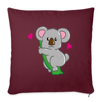 Amour d'ours Koala - Housse de coussin décorative 45 x 45 cm - bordeaux - Devant