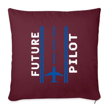Pilot Flugzeug Piloten - Sofakissenbezug 45 x 45 cm - Burgunderrot - Vorne