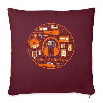 Amateurs de musique musique de musiciens - Housse de coussin décorative 45 x 45 cm - bordeaux - Devant