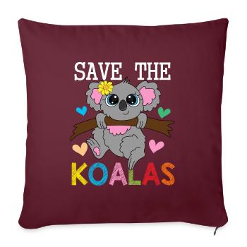 Sauvez les ours du koala - Housse de coussin décorative 45 x 45 cm - bordeaux - Devant