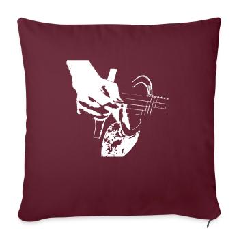 Guitariste guitare acoustique - Housse de coussin décorative 45 x 45 cm - bordeaux - Devant