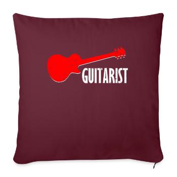 Guitariste guitariste - Housse de coussin décorative 45 x 45 cm - bordeaux - Devant