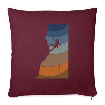 Grimpeur d'escalade - Housse de coussin décorative 45 x 45 cm - bordeaux - Devant