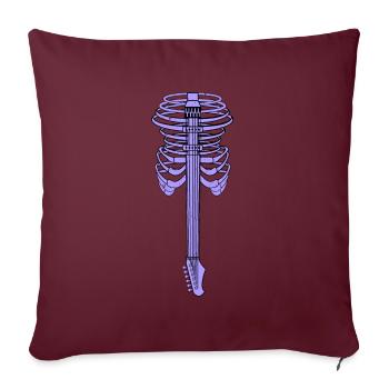 Cage thoracique pour guitare - Housse de coussin décorative 45 x 45 cm - bordeaux - Devant