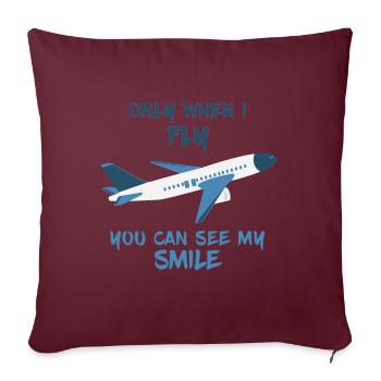 Pilotes avion volant disant - Housse de coussin décorative 45 x 45 cm - bordeaux - Devant