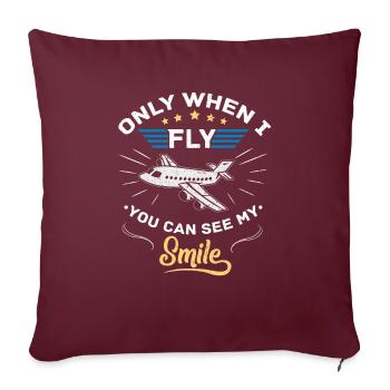 Pilote disant pilote - Housse de coussin décorative 45 x 45 cm - bordeaux - Devant