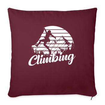 Grimpeurs d'escalade - Housse de coussin décorative 45 x 45 cm - bordeaux - Devant
