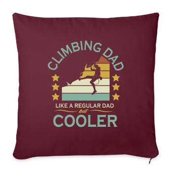 Grimpeur père grimpeur fête des pères - Housse de coussin décorative 45 x 45 cm - bordeaux - Devant