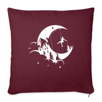 Escalade grimpeur lune - Housse de coussin décorative 45 x 45 cm - bordeaux - Devant