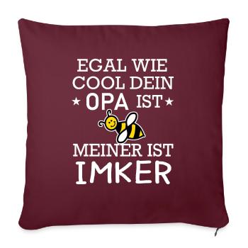Egal wie cool dein Opa ist Imker Bienen - Sofakissenbezug 45 x 45 cm - Burgunderrot - Vorne