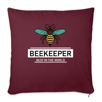Apiculteur apicole Abeilles - Housse de coussin décorative 45 x 45 cm - bordeaux - Devant