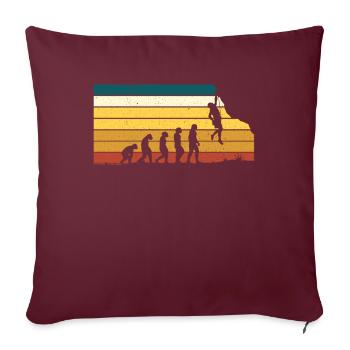 Escalade escalade évolution vintage - Housse de coussin décorative 45 x 45 cm - bordeaux - Devant