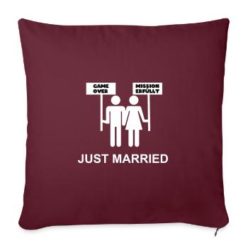 Juste Married mariage amusant - Housse de coussin décorative 45 x 45 cm - bordeaux - Devant