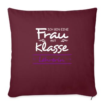 Enseignant une femme avec classe - Housse de coussin décorative 45 x 45 cm - bordeaux - Devant