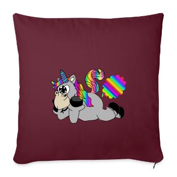 péter péter licorne - Housse de coussin décorative 45 x 45 cm - bordeaux - Devant