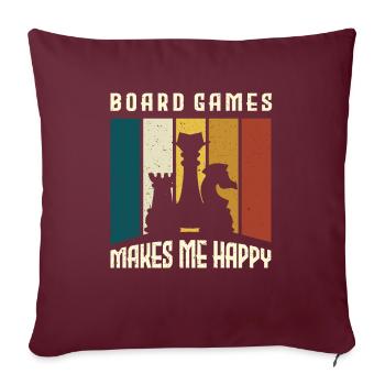 Jeu de dés jeux de société vintage - Housse de coussin décorative 45 x 45 cm - bordeaux - Devant