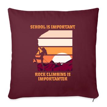 Escalade drôle - Housse de coussin décorative 45 x 45 cm - bordeaux - Devant