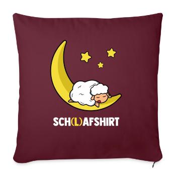 Schlafshirt Schafshirt Schaf Pyjama - Sofakissenbezug 45 x 45 cm - Burgunderrot - Vorne