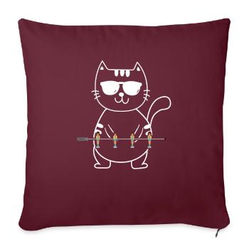 Tischfußball Kickern Wuzzler - Sofakissenbezug 45 x 45 cm - Burgunderrot - Vorne
