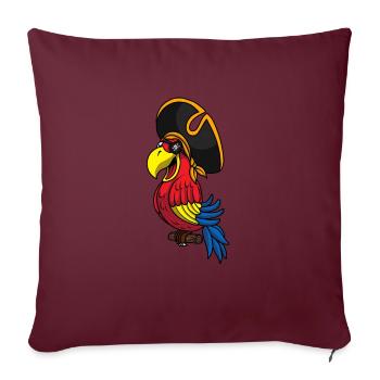 Perroquet - Housse de coussin décorative 45 x 45 cm - bordeaux - Devant