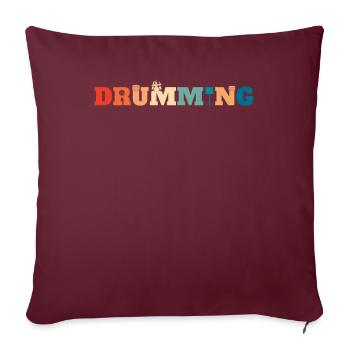 Retro Drums Drummer Vintage Drummer - Housse de coussin décorative 45 x 45 cm - bordeaux - Devant