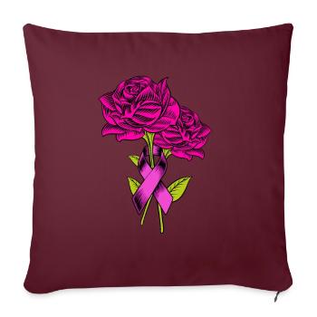 Cancer du sein - Housse de coussin décorative 45 x 45 cm - bordeaux - Devant