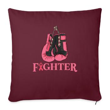 Cancer du sein - Housse de coussin décorative 45 x 45 cm - bordeaux - Devant