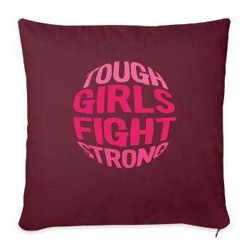 Cancer du sein - Housse de coussin décorative 45 x 45 cm - bordeaux - Devant