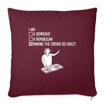 DJ Disc Jockey - Housse de coussin décorative 45 x 45 cm - bordeaux - Devant