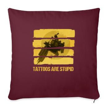 Tatouage Tatouage Art Tatoueur - Housse de coussin décorative 45 x 45 cm - bordeaux - Devant