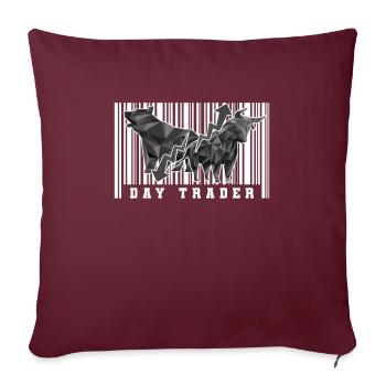 Stock Day Trading Exchange Forex Stock Trader - Housse de coussin décorative 45 x 45 cm - bordeaux - Devant