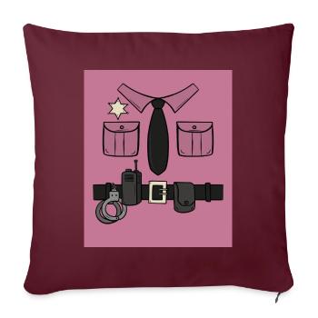 Officier de police Commissaire de police - Housse de coussin décorative 45 x 45 cm - bordeaux - Devant
