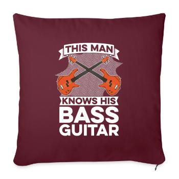 Basse Guitare Basse Guitare Basse Bassiste - Housse de coussin décorative 45 x 45 cm - bordeaux - Devant