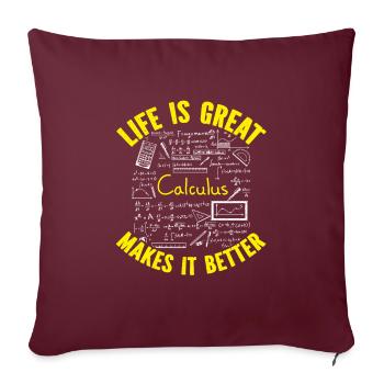 Mathe Mathematik - Sofakissenbezug 45 x 45 cm - Burgunderrot - Vorne