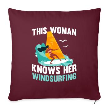 Planche à voile Windsurfen - Housse de coussin décorative 45 x 45 cm - bordeaux - Devant