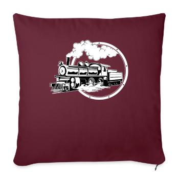 Eisenbahn Eisenbahner Zug Lok Lokführer - Sofakissenbezug 45 x 45 cm - Burgunderrot - Vorne