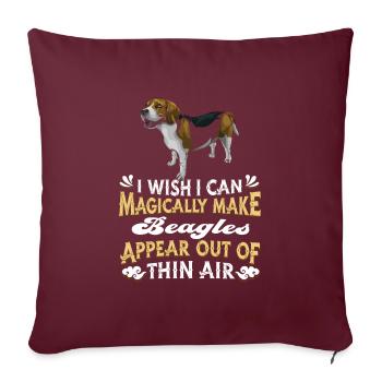 Chien Beagle - Housse de coussin décorative 45 x 45 cm - bordeaux - Devant