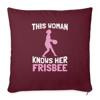 Frisbee - Housse de coussin décorative 45 x 45 cm - bordeaux - Devant