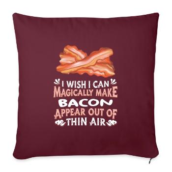Bacon Bacon Petit déjeuner - Housse de coussin décorative 45 x 45 cm - bordeaux - Devant