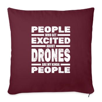 Drone Dronenpilot Quadrocopter - Sofakissenbezug 45 x 45 cm - Burgunderrot - Vorne