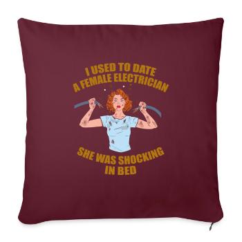 Électricien Ingénieur électricien Technicien en électronique - Housse de coussin décorative 45 x 45 cm - bordeaux - Devant
