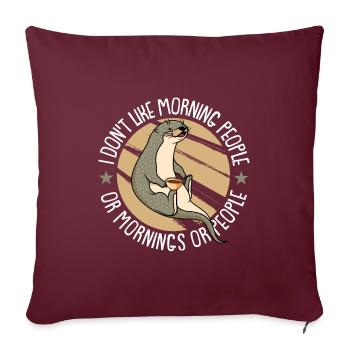 Loutre - Housse de coussin décorative 45 x 45 cm - bordeaux - Devant